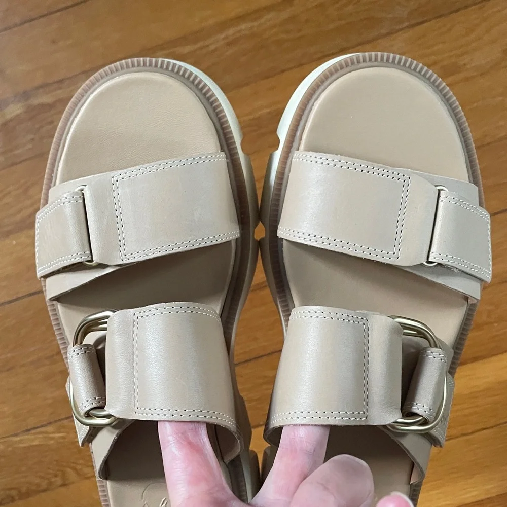 SOREL //  REIN CB™ Women's Slide Sandal in Honest Beige, Bleached Ceramic sz 7.5 - Picture 8 of 9